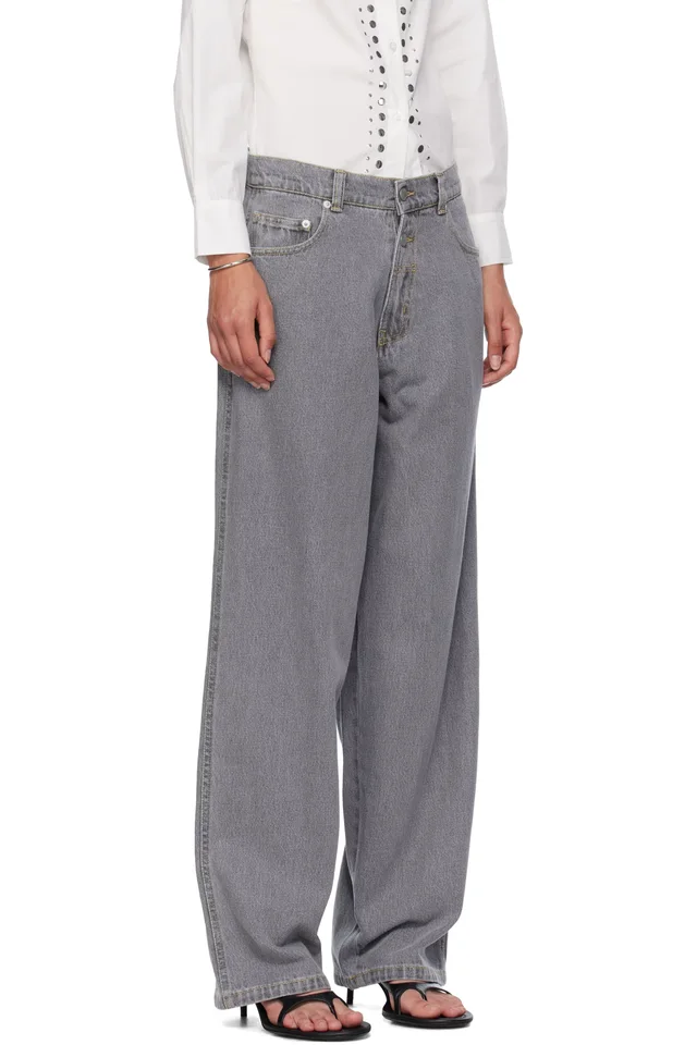 Gimaguas Gray Baggy Jeans, photo 2 of 4 from SSENSE