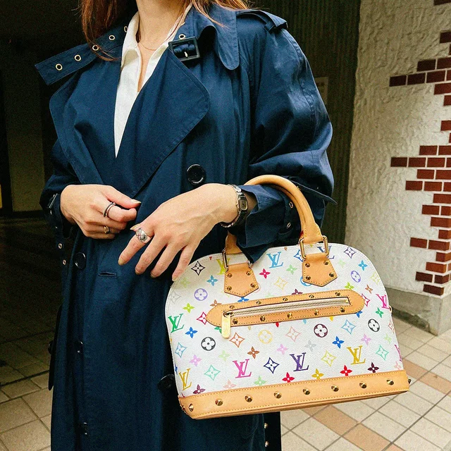 Louis Vuitton 2008 Monogram Multicolore Studded Alma PM Blanc in White from VINTAGE QOO TOKYO
