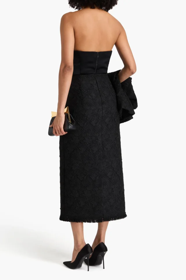 Oscar de la Renta Guipure Lace Tweed Maxi Pencil Skirt, photo 3 of 4 from THE OUTNET