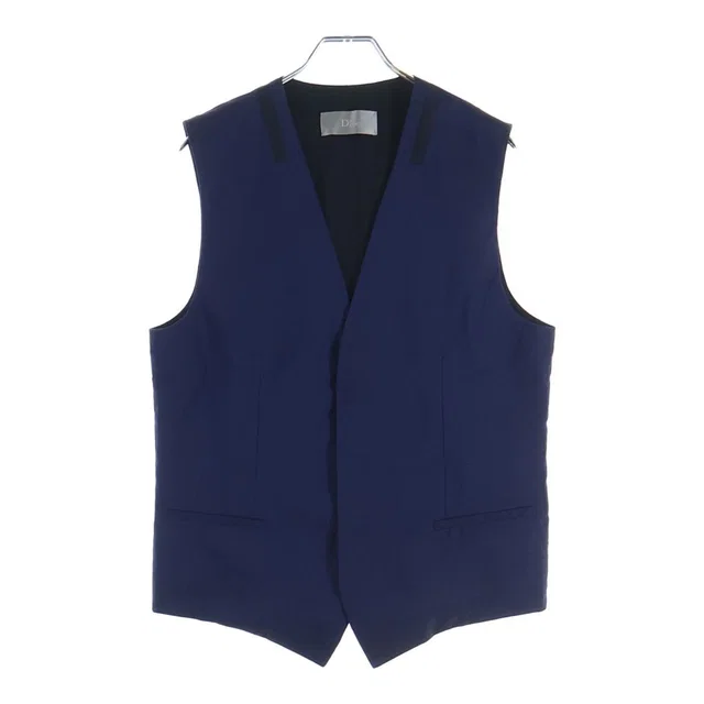 Dior Homme Satin Line Contrast Color Gilet Vest Navy in Navy Satin from The Reluxe