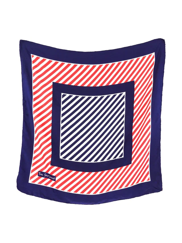Saint Laurent Striped Silk Scarf in Silk from Arcade Vintage