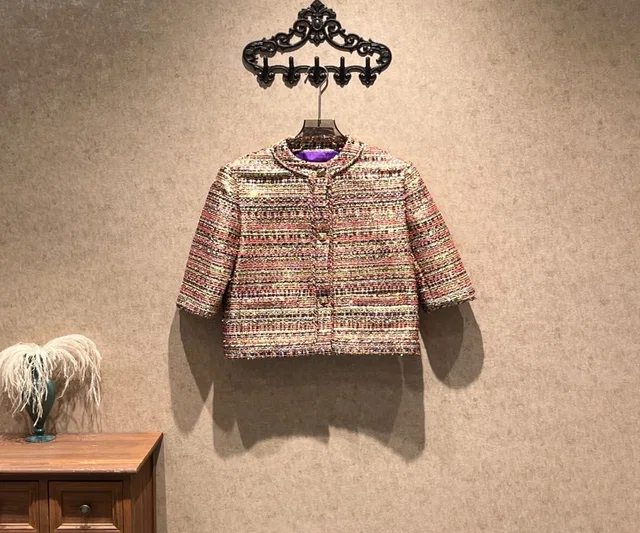 Valentino Garavani Colorful Woven Chanel-Style Jacket / Size 36 / 99% New in Woven leather from Luxury Promise