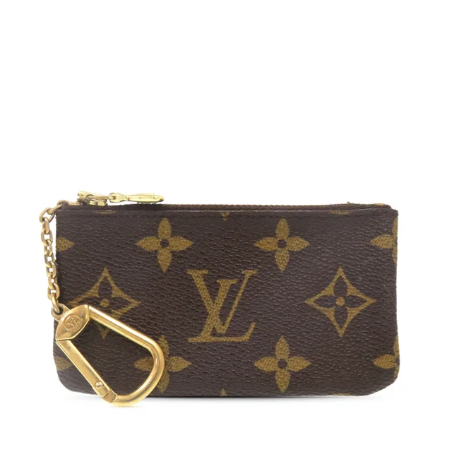 Brown Louis Vuitton Monogram Key Pouch in Brown Coated canvas from Designer Revival