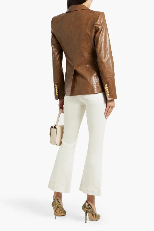 Veronica Beard Carson High-Rise Kick-Flare Jeans in Ecru, photo 3 of 4 from THE OUTNET