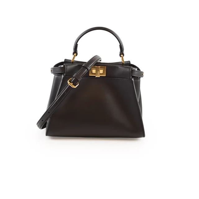 Fendi Mini Peekaboo Calfskin Black in Black Calfskin from The Purse Affair