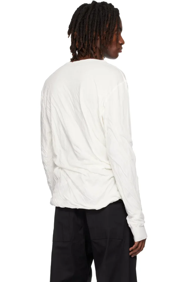 Rick Owens Off-White Temple Jumbo Double LS T-shirt, photo 3 of 4 from SSENSE