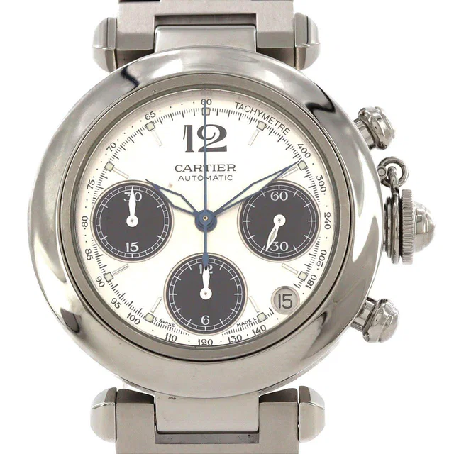 Cartier Pasha C Chronograph Stainless Steel Watch from LuxUness