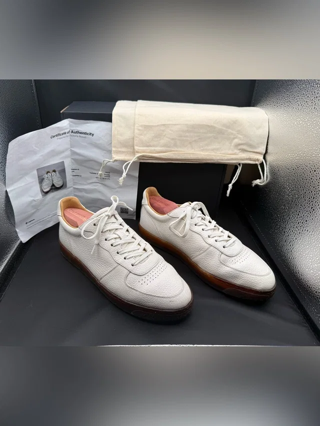 Brunello Cucinelli Pebbled Leather Hybrid Court Sneakers - Eu 41 / Us 8 in white Leather from Poshmark