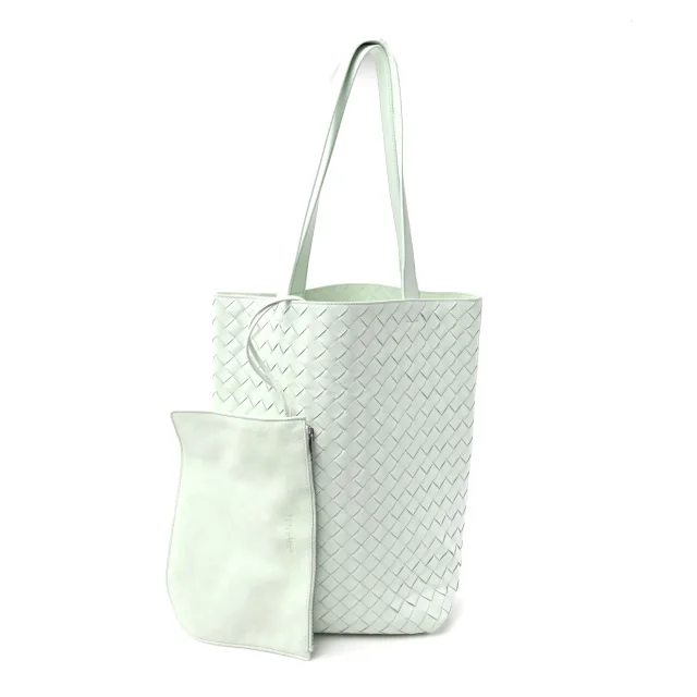 Bottega Veneta Intrecciato Small Tote Bag Glacier in Calfskin from FASHIONPHILE, photo 3 of 11