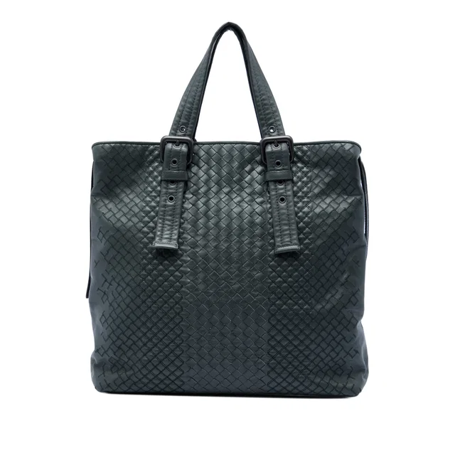 Gray Bottega Veneta Nappa Intrecciato Aurelio Tote in Grey Nappa leather from Designer Revival