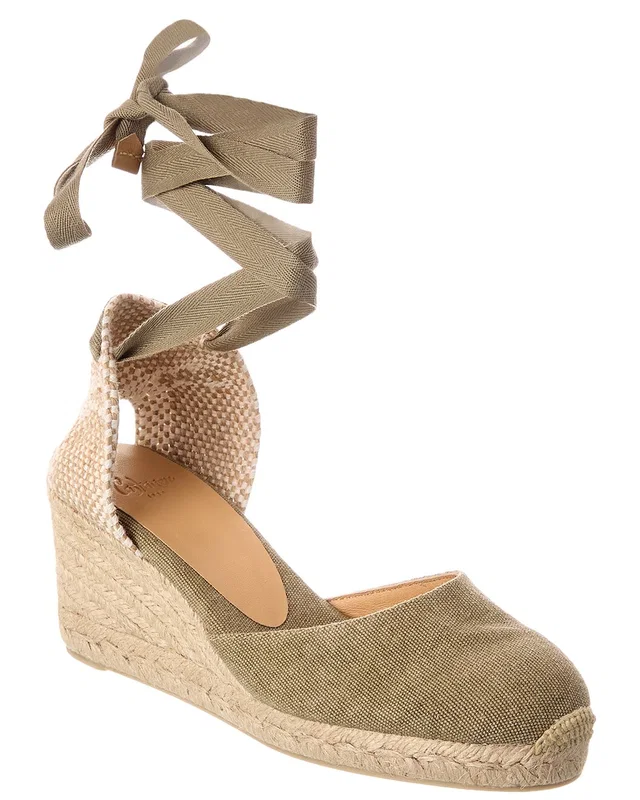Castañer Carina Canvas Wedge Sandal, image 1 of 1 from Gilt