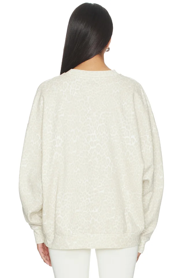 ANINE BING Miles Sweatshirt in White Washed Leopard, photo 3 of 5 from REVOLVE (Canada)