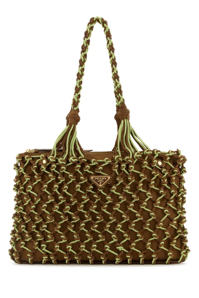 Prada Shoulder Bag — Brown Recycledpolyamide-calfleather in Brown Calfskin from HEWI