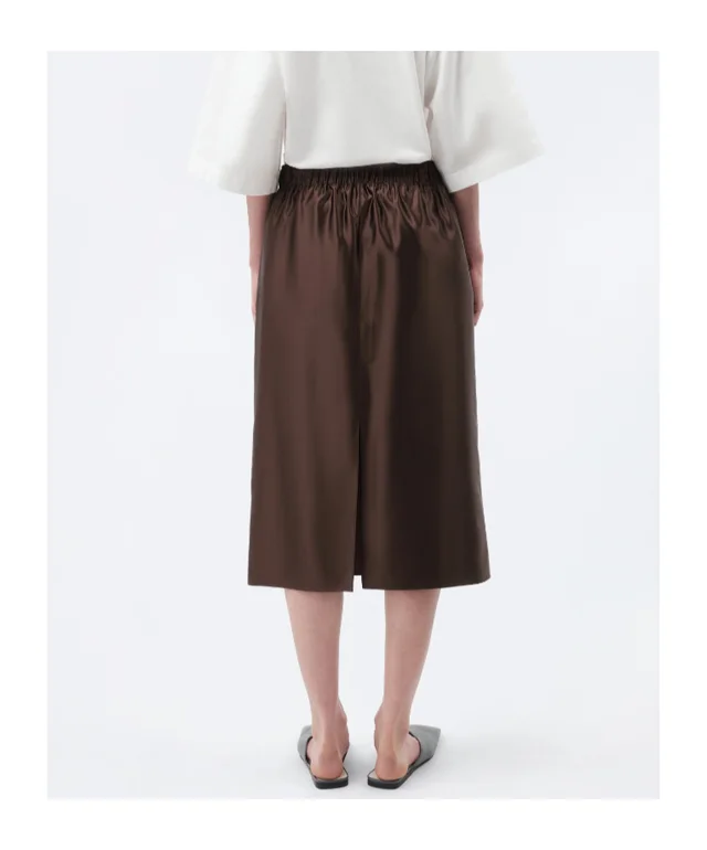 Carven Pull-on skirt in slip satin, photo 3 of 4 from SENSER