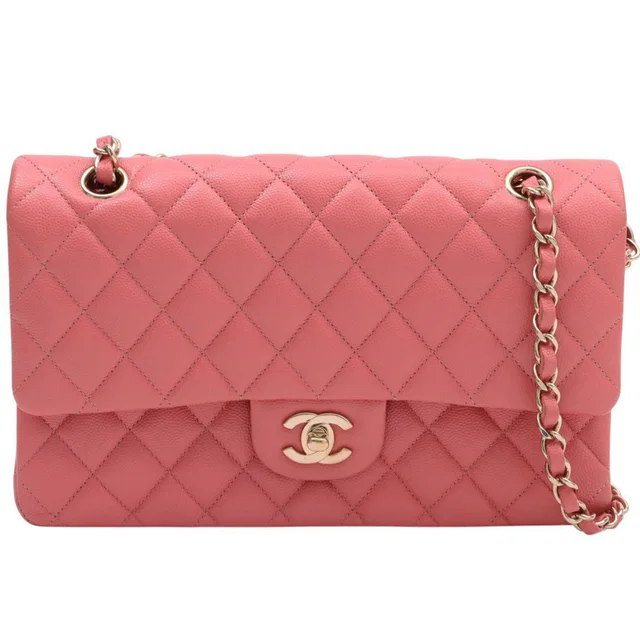 Chanel 2019年頃製 キャビアスキンクラシックフラップチェーンバッグ25cm ピンク from VINTAGE QOO TOKYO