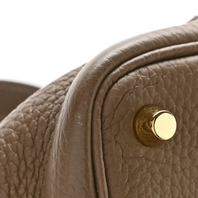 Hermès Taurillon Clemence Picotin Lock 18 PM Etoupe in Taupe Clemence leather from FASHIONPHILE, photo 9 of 13