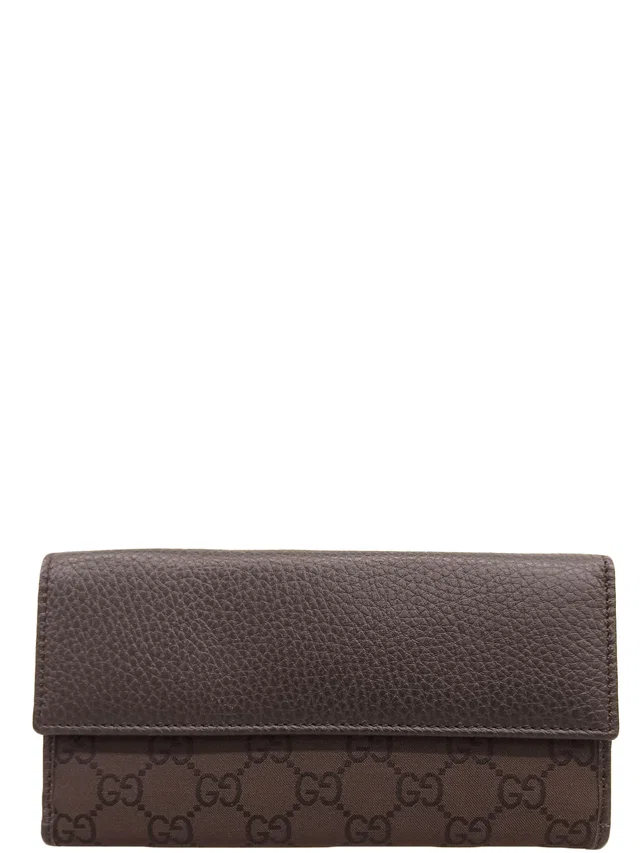 Gucci GG Canvas Pattern Long Wallet Dark Brown in Brown Canvas from VINTAGE QOO TOKYO