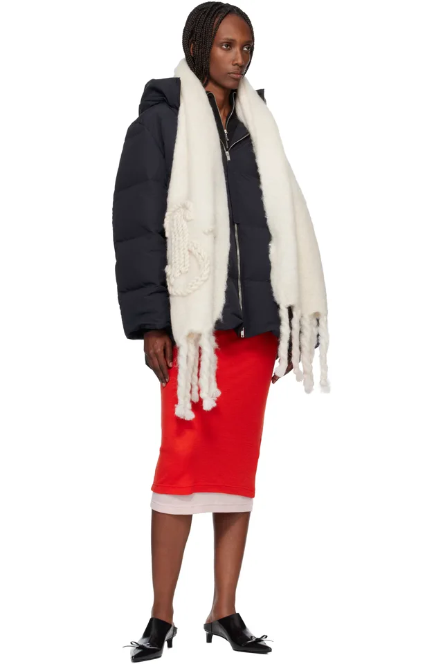 Jil Sander Off-White Mohair Scarf, photo 2 of 2 from SSENSE