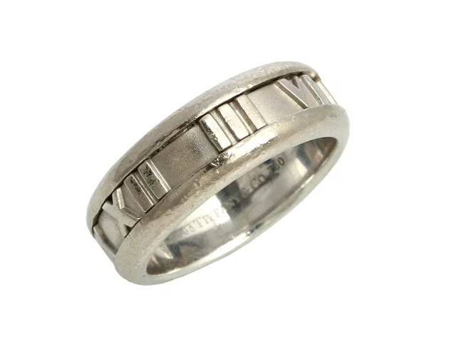 Tiffany & Co. 18K White Gold Atlas Band Ring in White from Ann's Fabulous Finds