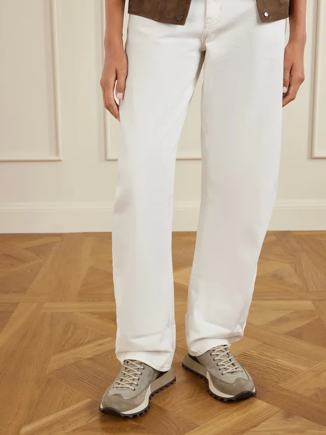 BRUNELLO CUCINELLI Leather and suede-trimmed shell sneakers in Green, photo 2 of 2 from NET-A-PORTER (Canada)