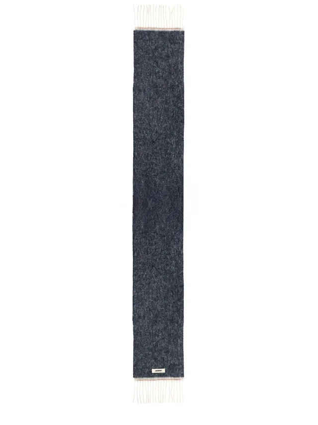 Jacquemus Wagon Scarf — Blue Mohair Scarfs in Blue Wool from HEWI