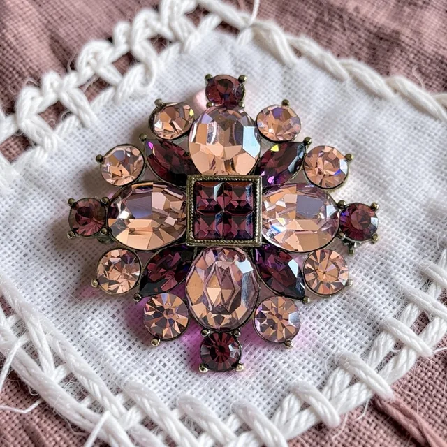 Givenchy Vintage Pink Purple Crystal Luxury Brooch 1.75” Signed Euc in pink|purple from Poshmark