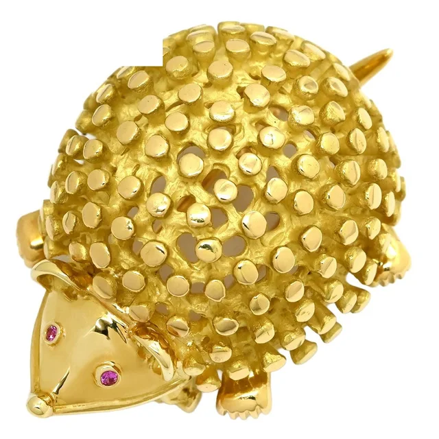 Tiffany & Co. Brooch Jean Schlumberger Hedgehog Motif Yellow Gold T&Co 18k in Yellow from The Reluxe