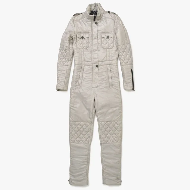 Chanel Quilted Ski Suit Snowboard Jumpsuit CC Logo Diamond Quilt 46 in Nylon from The Reluxe