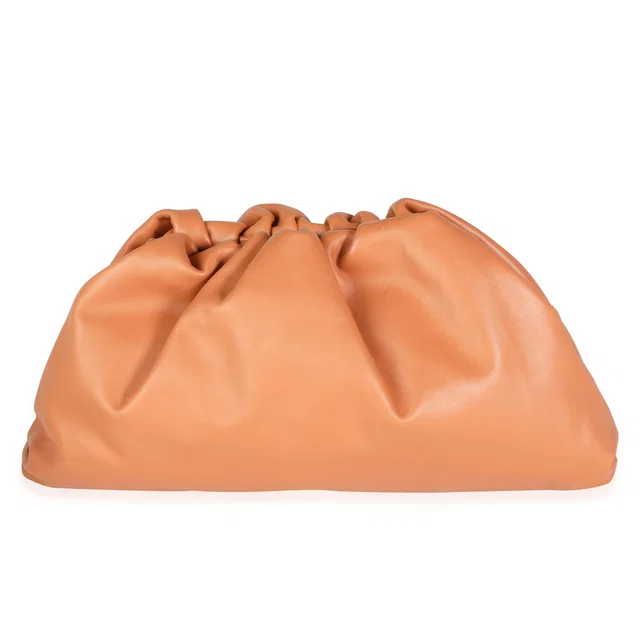 Bottega Veneta Tan Calfskin Leather Pouch Handbag in Brown Calfskin from HEWI