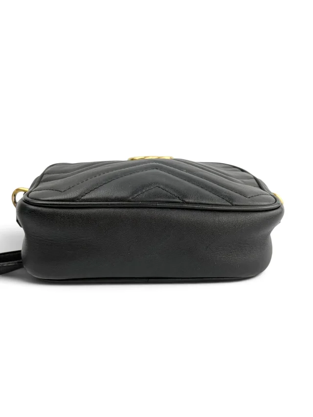 Gucci Black Leather GG Marmont Small Crossbody in Black Leather from Season 2 Consign, photo 6 of 9