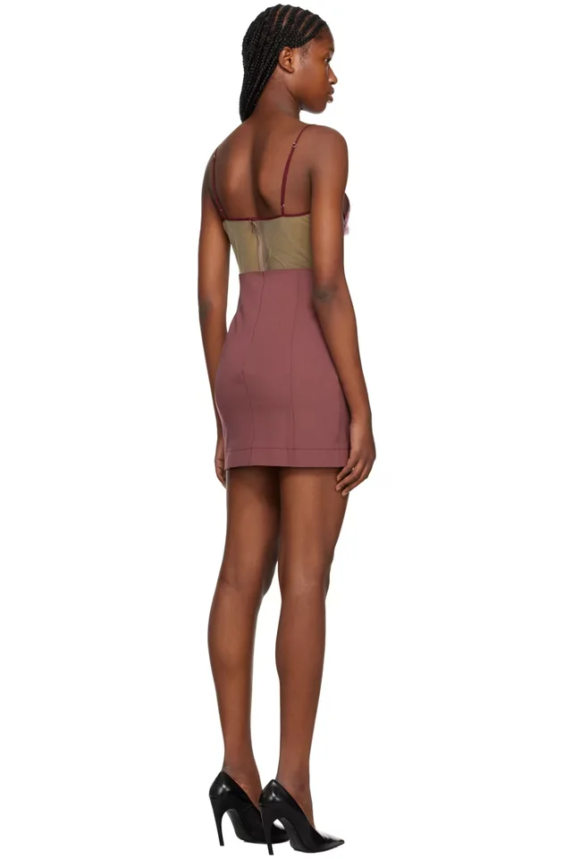 Nensi Dojaka Purple Explosive Flower Bra Minidress, photo 3 of 4 from SSENSE