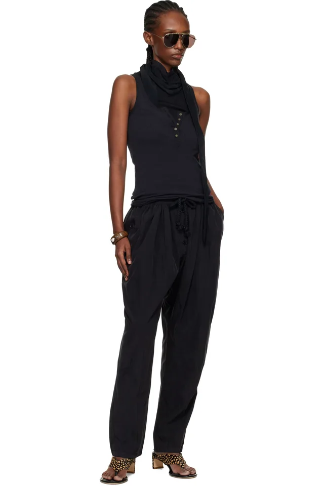 Isabel Marant Black Helma Silk Tank Top, photo 5 of 5 from SSENSE