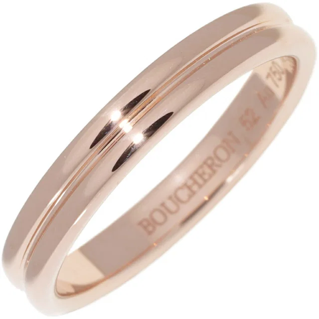 Boucheron Godron Au750 Pink Gold Ring Size 52 in Pink from LuxUness