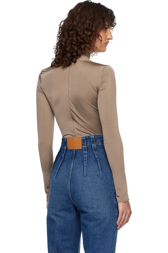 Mugler Brown Scarf Bodysuit, photo 3 of 5 from SSENSE