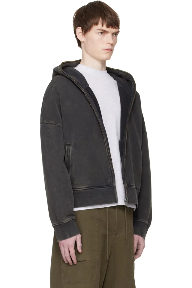 Entire Studios Black Eternal Zip Hoodie, photo 2 of 4 from SSENSE