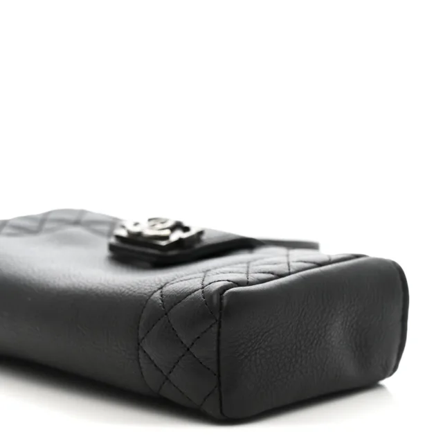 Chanel Boy Reverso Mini Pochette Black in Black Calfskin from FASHIONPHILE, photo 11 of 12