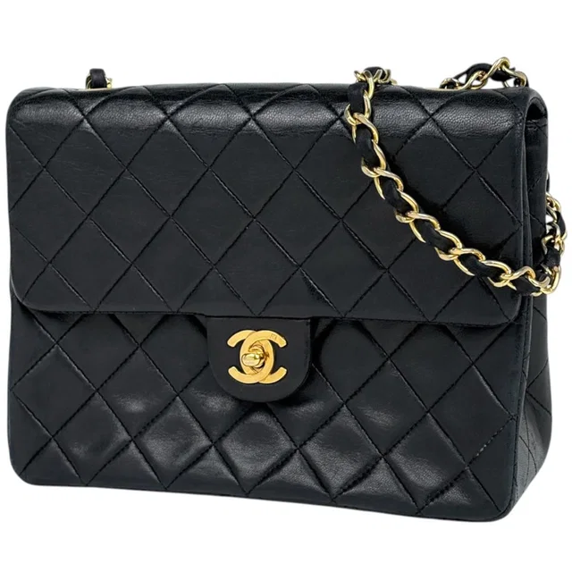 Chanel Shoulder Bag Quilted Single Flap CC Logo Leather Black in Black Leather from The Reluxe