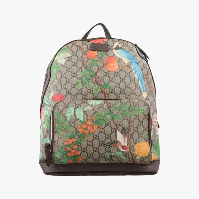 Gucci GG Supreme Bengal Brown Multicolor Leather Backpack in Brown Leather from The Reluxe