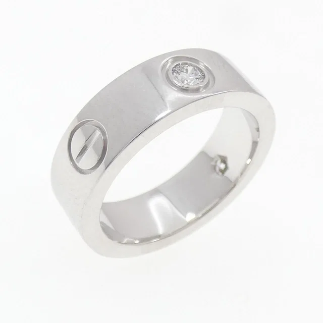 Cartier Love Half Diamond 750 White Gold Ring Size 8 in White from LuxUness