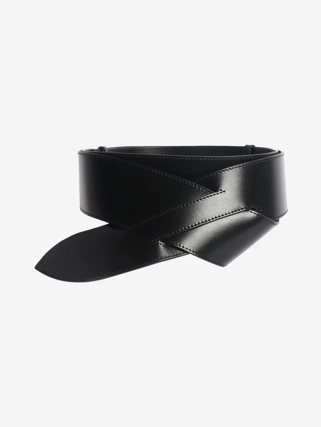Louis Vuitton Black wrapped 60mm belt in Black Leather from Sign of the Times