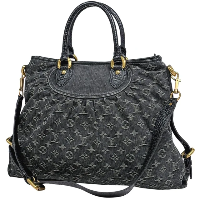 Louis Vuitton Neocavi GM 2-Way Handbag Monogram Denim Noir in Black Denim from The Reluxe