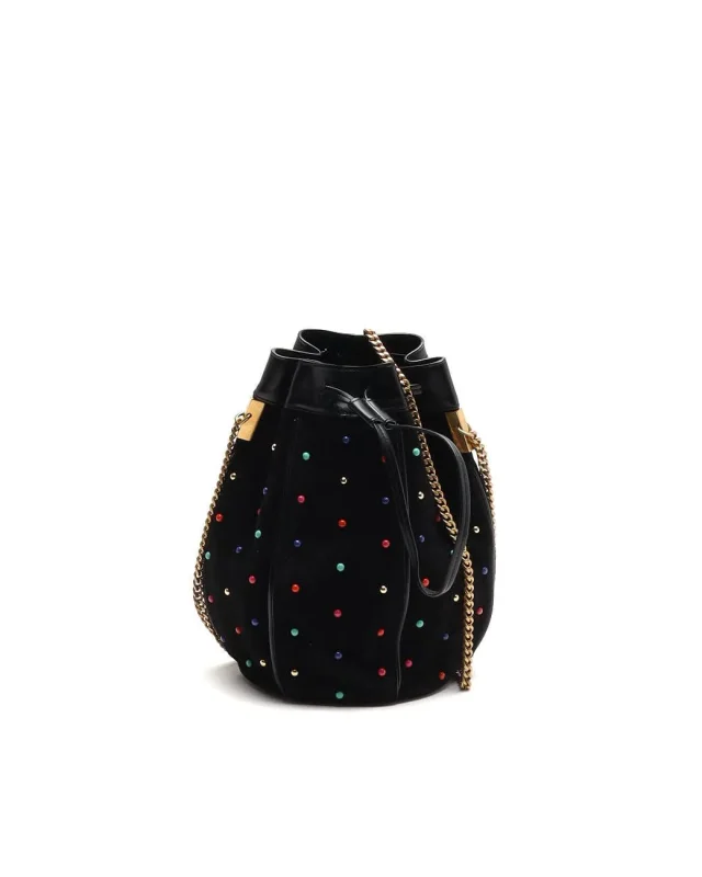 Saint Laurent Talitha Studded Suede Bucket Bag in Suede from A Retro Tale