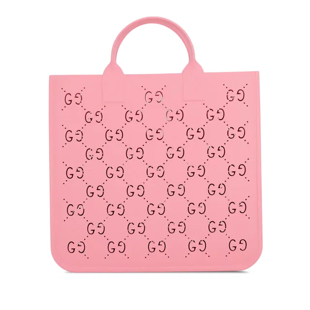 Pink Gucci Kids GG Rubber Tote in Pink from Designer Revival