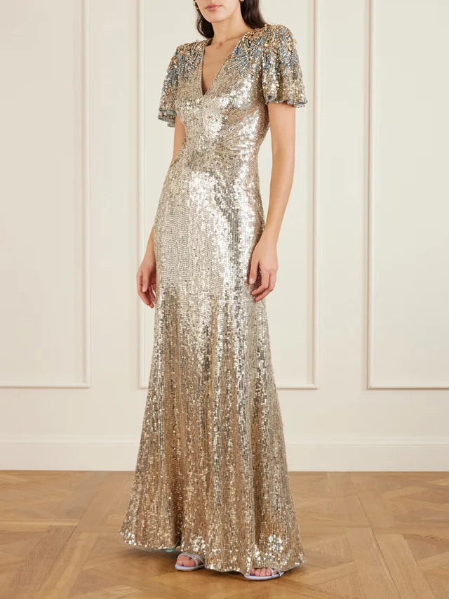 JENNY PACKHAM Manon embellished mesh gown in Blue, photo 2 of 2 from NET-A-PORTER (Canada)