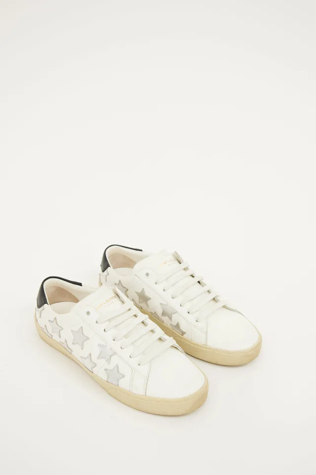 Saint Laurent Court Classic Star Sneaker in Leather from VSP Consignment