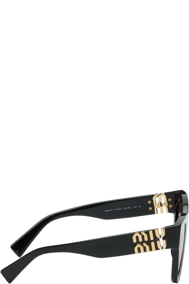 Miu Miu Eyewear Black Cat-Eye Gradient Sunglasses, photo 2 of 4 from SSENSE