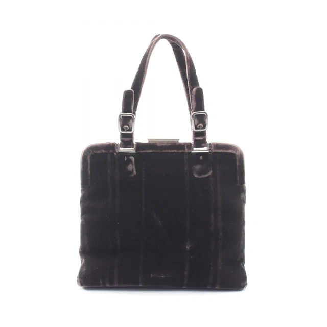 Prada Handbag Velluto Fibbie Dark Brown Fabric in Brown from The Reluxe