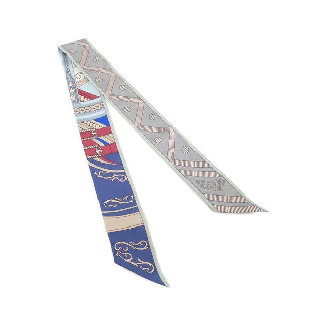 Hermès Twilly Scarf Gray in Grey Silk from The Reluxe