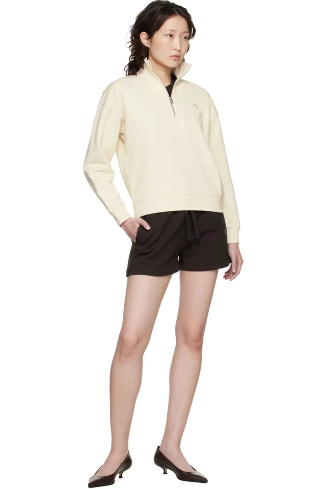 Maison Kitsuné Off-White Baby Fox Half Zip Sweatshirt, photo 4 of 4 from SSENSE