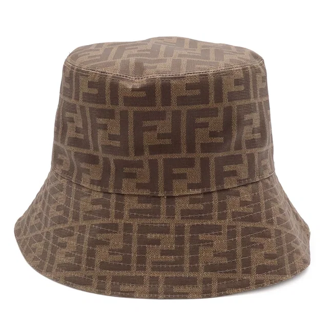 Fendi Zucca Fabric Reversible Bucket Hat Polyester 65% Cotton 35% Brown Beige in Brown Resin from The Reluxe